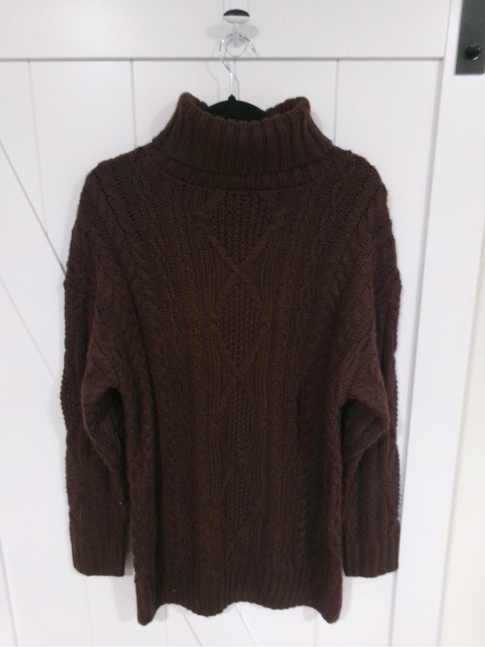 Forever 21 Merlot Cable Knit Sweater Dress